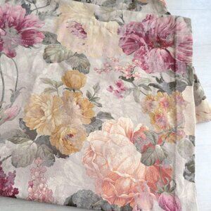 Vintage Burlington Floral Blouson Valance 17" x 82" Tapestry Fabric Rod Pocket